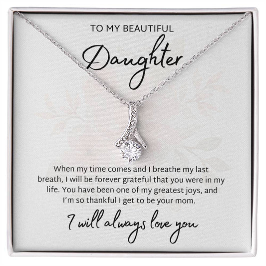 To My Daughter from Mom | Message Card Necklace for Daughter | Gift for Daughter